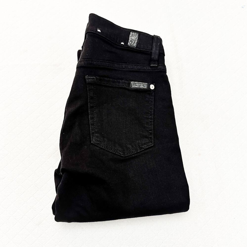 7 For All Mankind The Skinny Black Denim Jeans Zip Fly Size 25